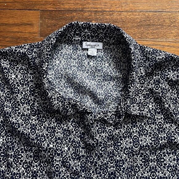 Splendid Navy & White Pattern Long Sleeve Button Down - Picture 4 of 7